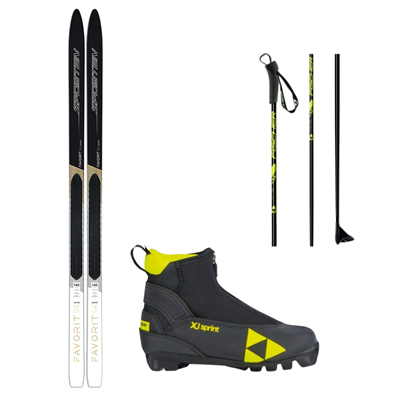 Bežecké lyže Sporten FAVORIT Jr MG + NNN viazanie Rottefella Start + topánky Fischer + palice 